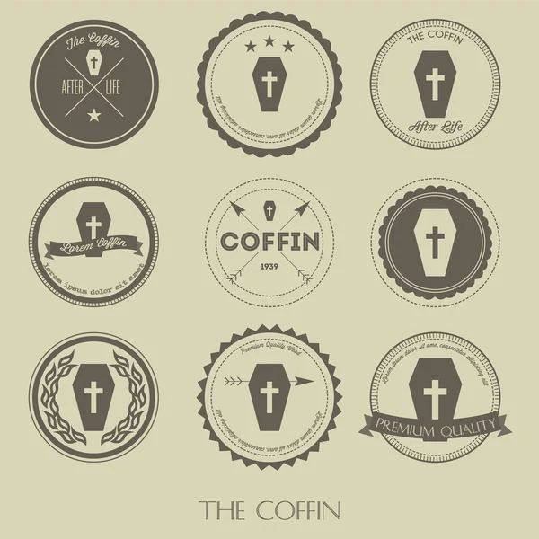 The vintage style of coffin business logo — Stock Vector