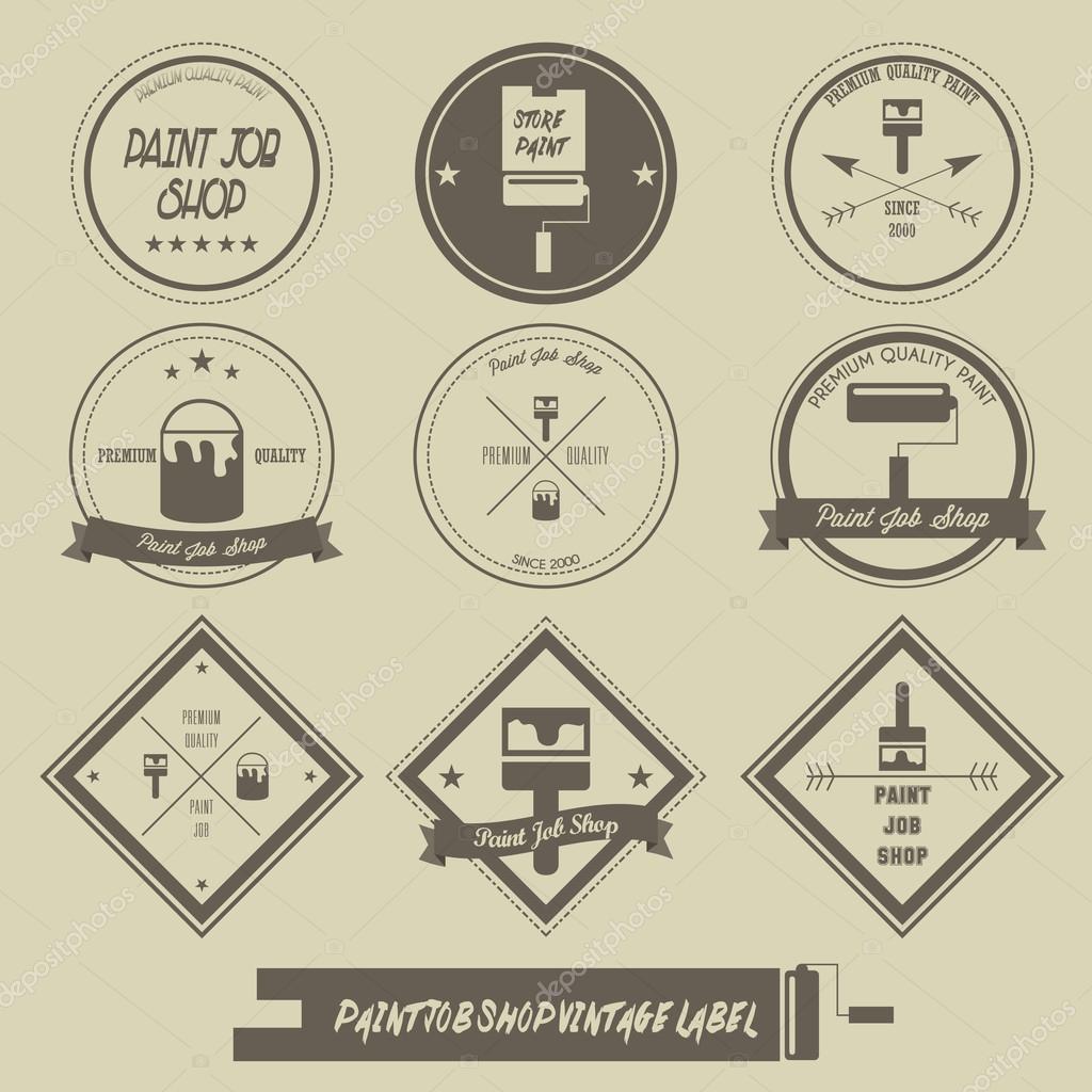 Paint job shop vintage label
