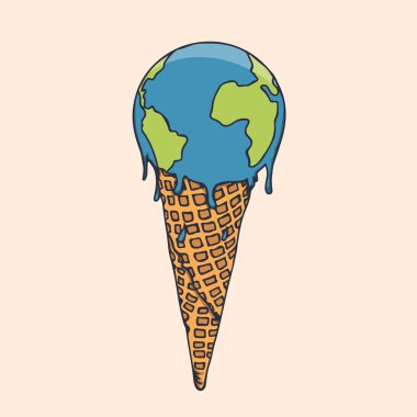 Earth Cream Cone Save The Planet Poster Concept