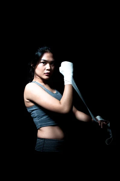 Asiático mujer boxeador —  Fotos de Stock