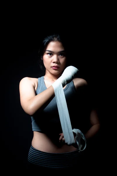 Asiatique femelle boxer — Photo
