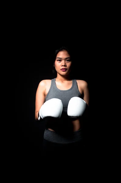 Asiatico femmina boxer — Foto Stock