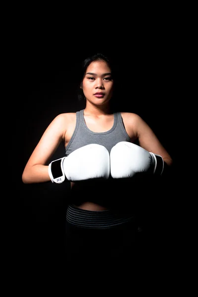 Asiático mujer boxeador —  Fotos de Stock