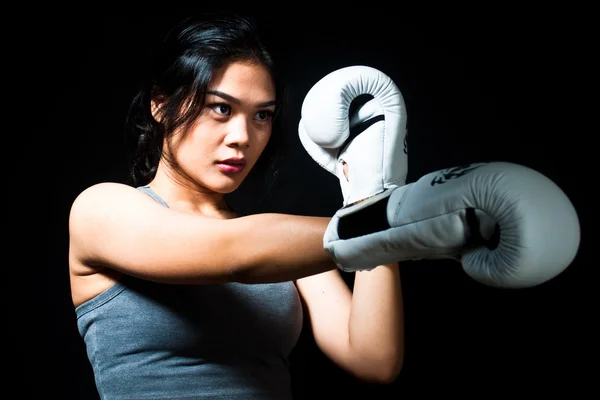 Asiática Boxer Feminino — Fotografia de Stock