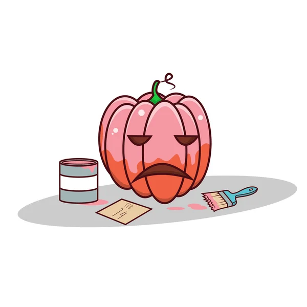 Calabaza rosa de dibujos animados aislada para San Valentín — Vector de stock