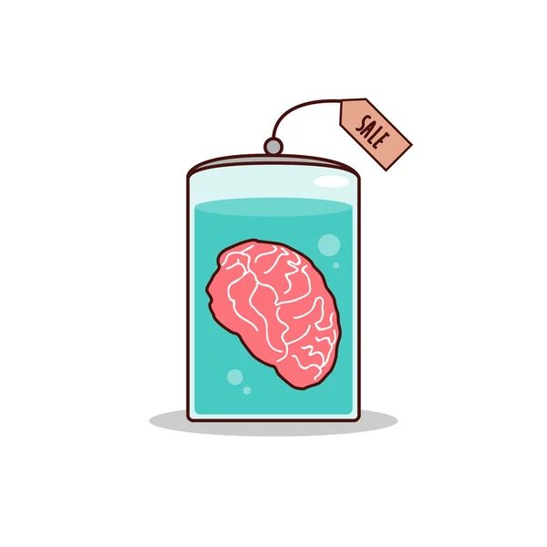 Isolated cartoon brain for sale promotion — Stock Vector