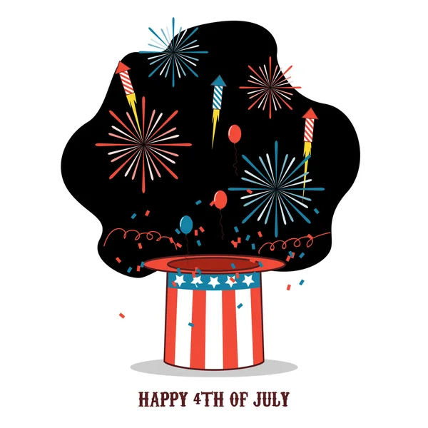 Amerika'da Bağımsızlık günü kutlamaları izole karikatür — Stok Vektör