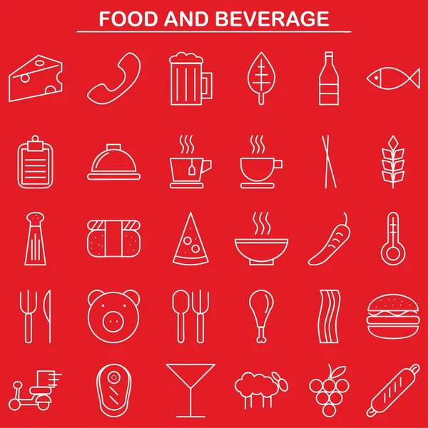 Comida y bebida estilo icono lineal — Vector de stock