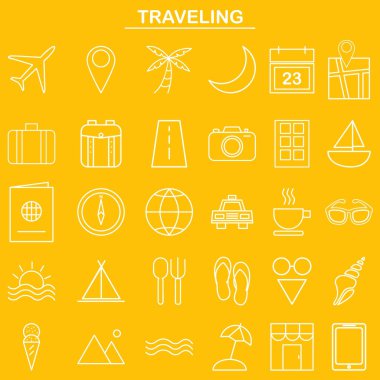 Web sitesi ve app için simge seyahat doğrusal