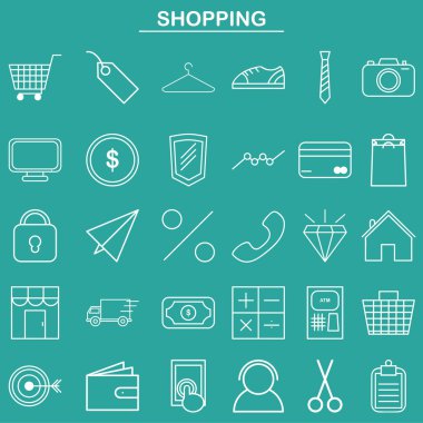 Web sitesi ve app için doğrusal alışveriş simgesi