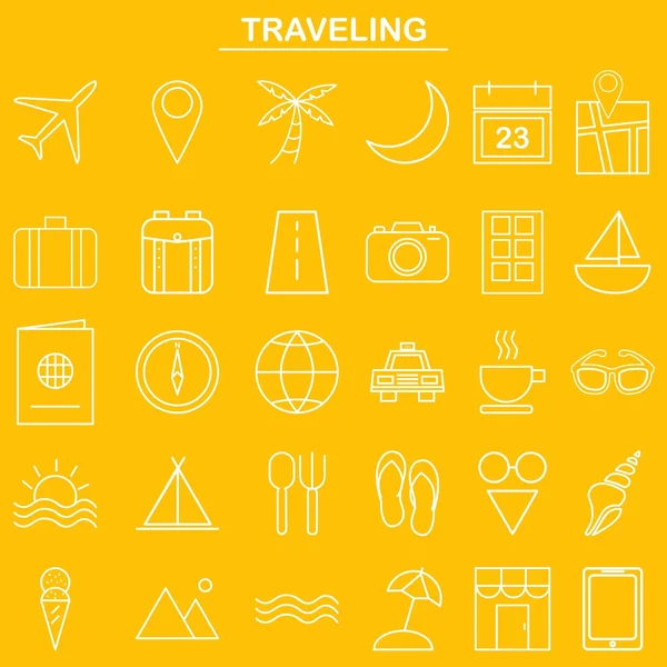 Icono de viaje lineal para el sitio web y la aplicación — Archivo Imágenes Vectoriales