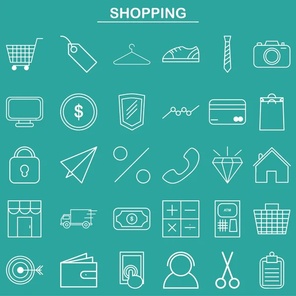 Linear shopping icon for website and app — Stock Vector