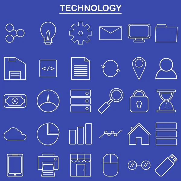 Icono de tecnología lineal para sitio web y aplicación — Vector de stock