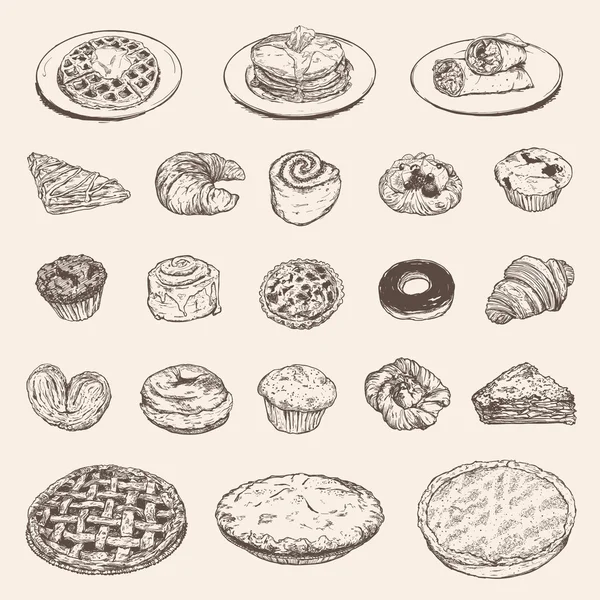 Vintage collection de petit déjeuner pour le design de votre restaurant — Image vectorielle