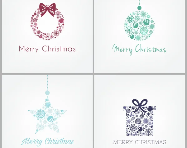 Τέλειο σχεδιασμό Χριστούγεννα για ευχητήρια κάρτα με λευκό φόντο — Διανυσματικό Αρχείο