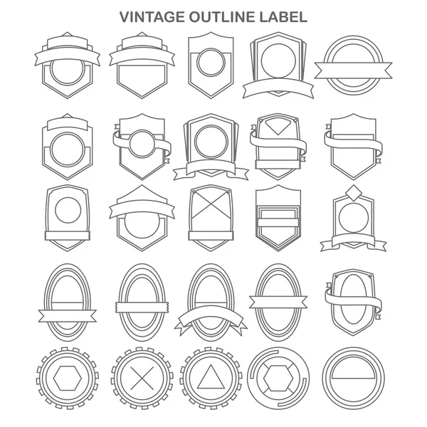 Outline Vintage Label Kollektion — Stockvektor