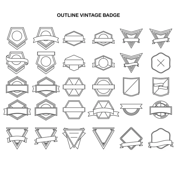 Outline vintage label collection — Stock Vector