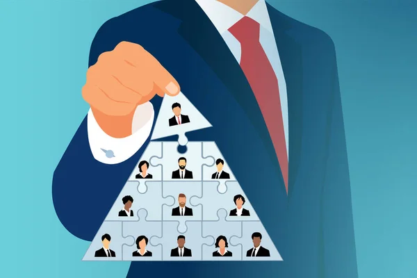 Liderança Empresa Conceito Hierarquia Corporativa Vetor Ceo Construindo Uma Equipe — Vetor de Stock