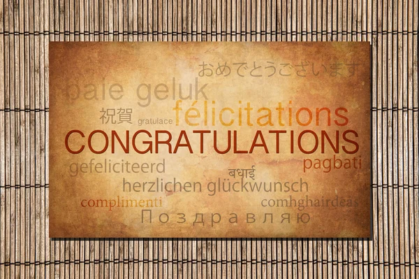 Felicitaciones en muchos idiomas —  Fotos de Stock