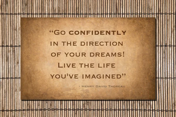 Thoreau quote - Go Confidently — Stock Photo, Image