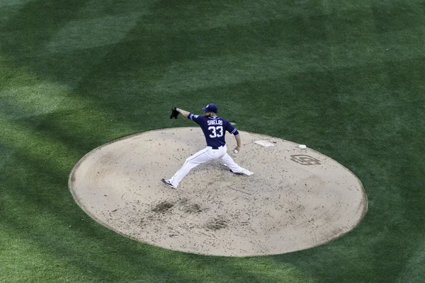 April 11, 2015 San Diego, California - Padres pitcher James Shields — Stock Photo, Image