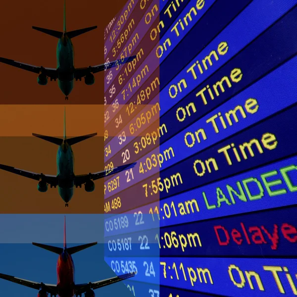 Arrival Times At An Airline Counter — Stock Photo, Image