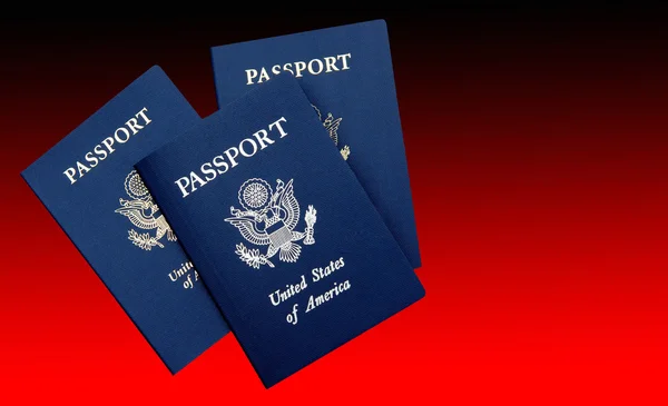 Três passaportes americanos — Fotografia de Stock