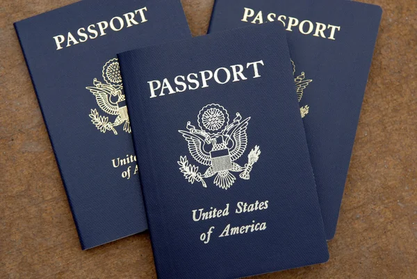 Üç Amerikan pasaportu — Stok fotoğraf