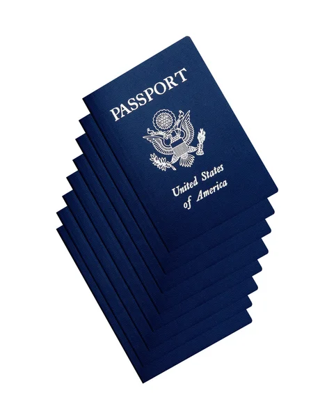 American passports on white — Stock Photo, Image