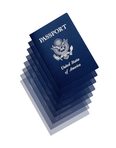 Американские паспорта на белом — стоковое фото