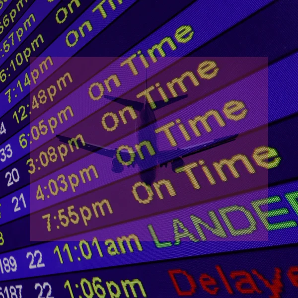 Airliner Arrival Times — Stock Photo, Image
