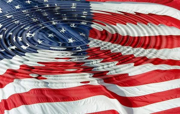 Amerikai zászló hullámai. — Stock Fotó