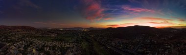 Aerial sunset panoramic
