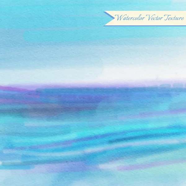 Textura de acuarela azul con ondas de mar abstractas — Archivo Imágenes Vectoriales