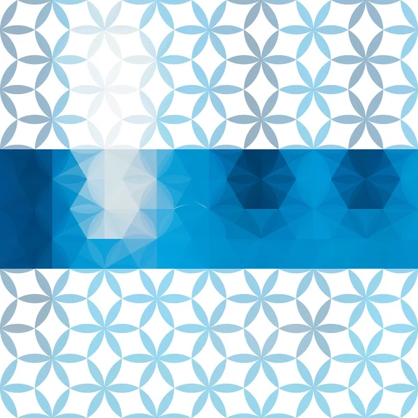 Fondo azul desenfocado con adorno geométrico — Archivo Imágenes Vectoriales