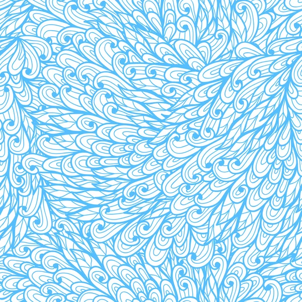 Naadloze floral blauwe doodle patroon — Stockvector