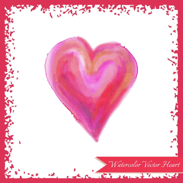 Розовое сердце акварели — стоковый вектор