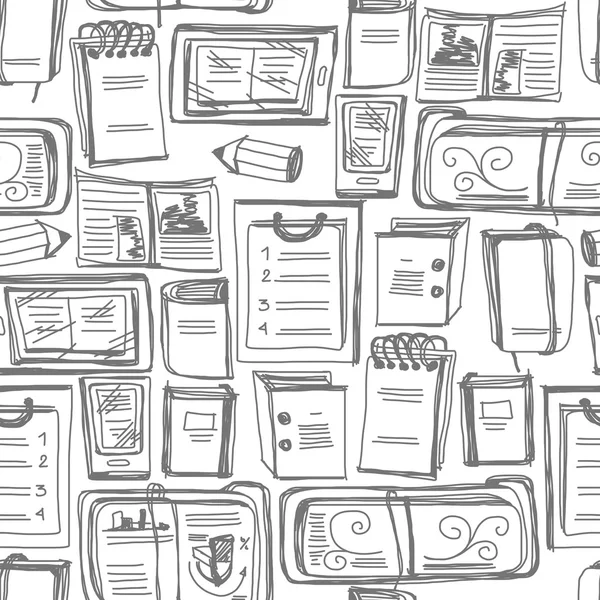 Naadloze hand getrokken patroon met sketchbooks — Stockvector