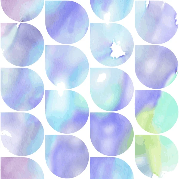 无缝蓝色水彩图案与雨水滴眼液 — 图库矢量图片