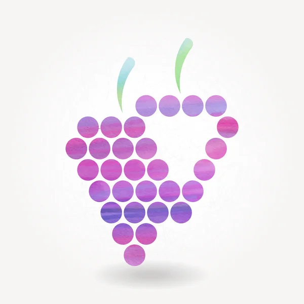 Stylized silhouette of purple grape — Stock Vector