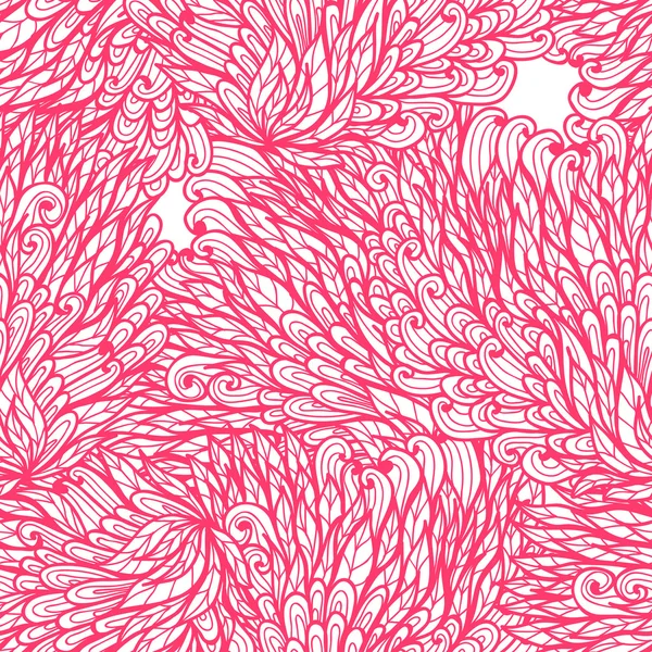 Naadloze floral monochroom roze doodle patroon — Stockvector