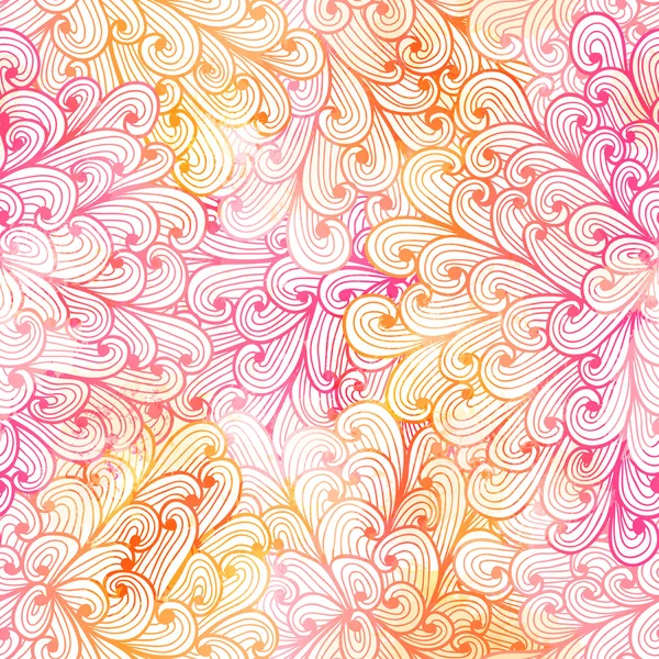 Naadloze floral grunge roze kleurovergang patroon — Stockvector