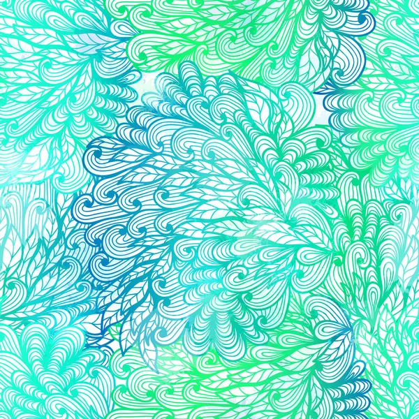 Naadloze floral grunge blauwe kleurovergang patroon — Stockvector
