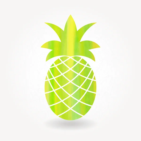 Icono de piña acuarela verde — Vector de stock