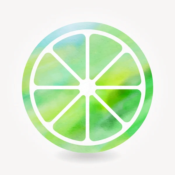 Gröna akvarell lime ikonen — Stock vektor
