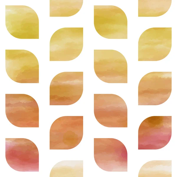 Rosa y amarillo acuarela abstracta textura sin costuras con hojas — Archivo Imágenes Vectoriales
