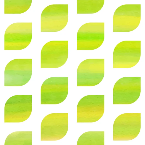 Aquarelle verte et jaune texture abstraite sans couture avec des feuilles — Image vectorielle