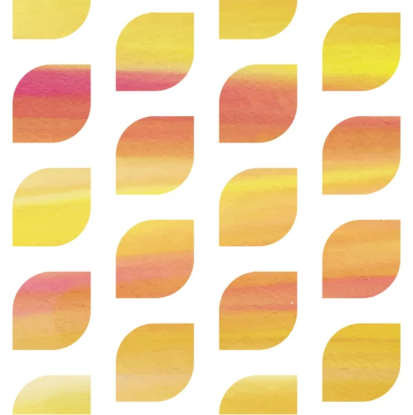 Růžové a žluté akvarel abstraktní bezešvých textur s listy — Stockový vektor