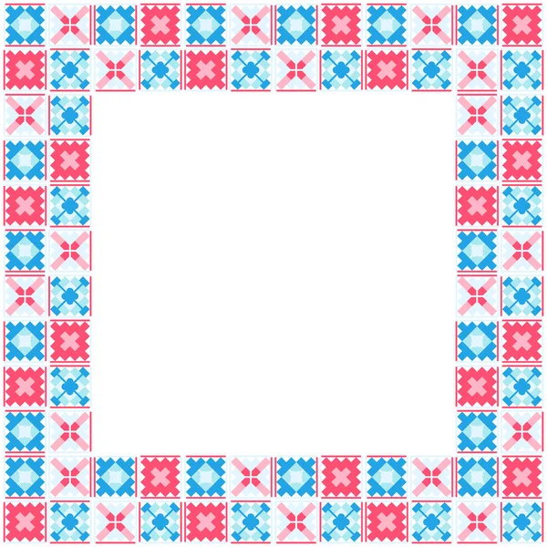 Cadre de patchwork ethnique géométrique sans couture — Image vectorielle