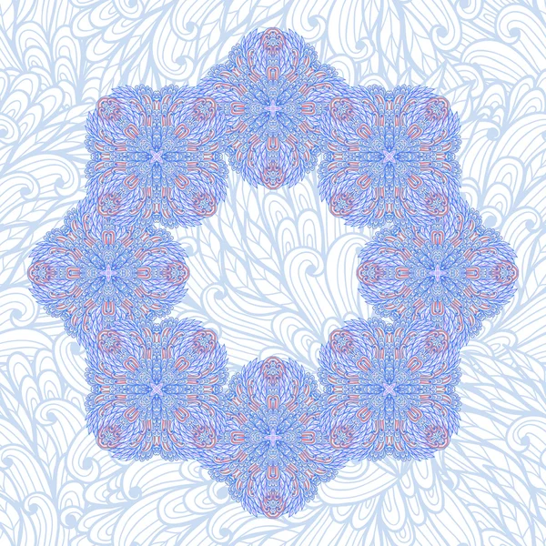 Χέρι συντάσσονται μπλε floral γιρλάντα — Διανυσματικό Αρχείο